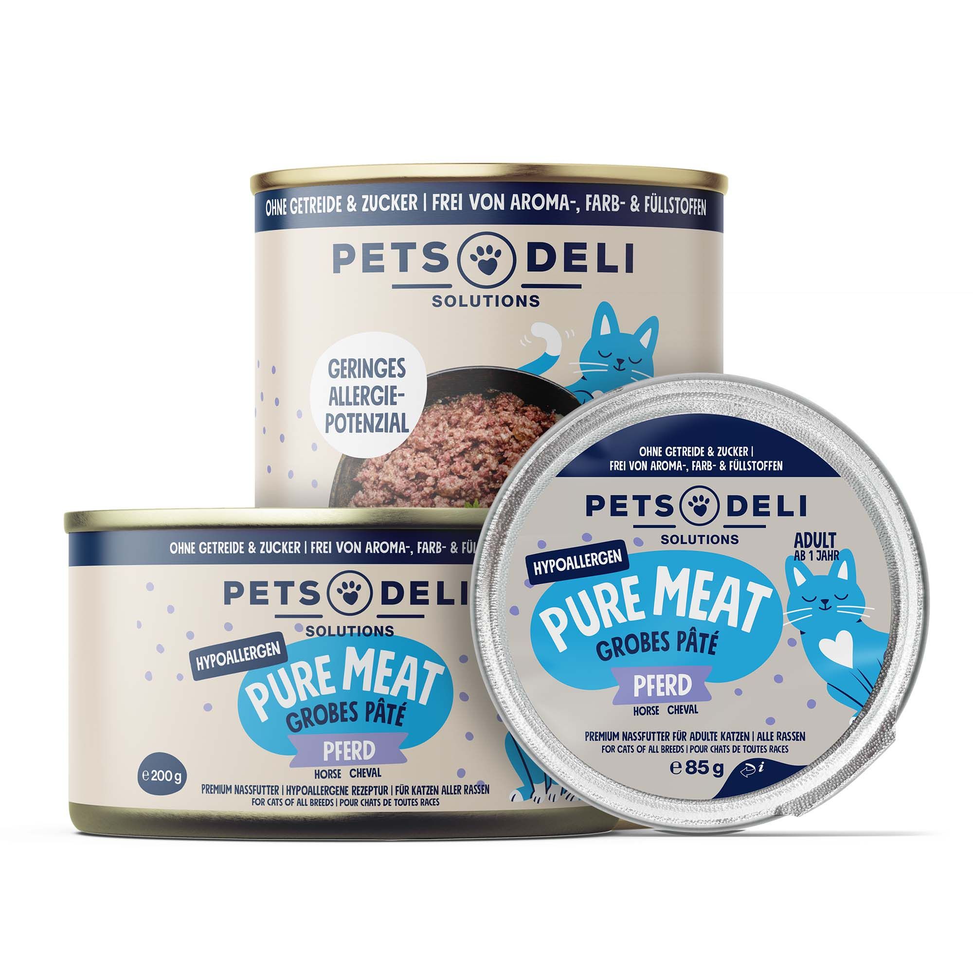 Nassfutter Hypocare Pure Meat Pferd für Katzen