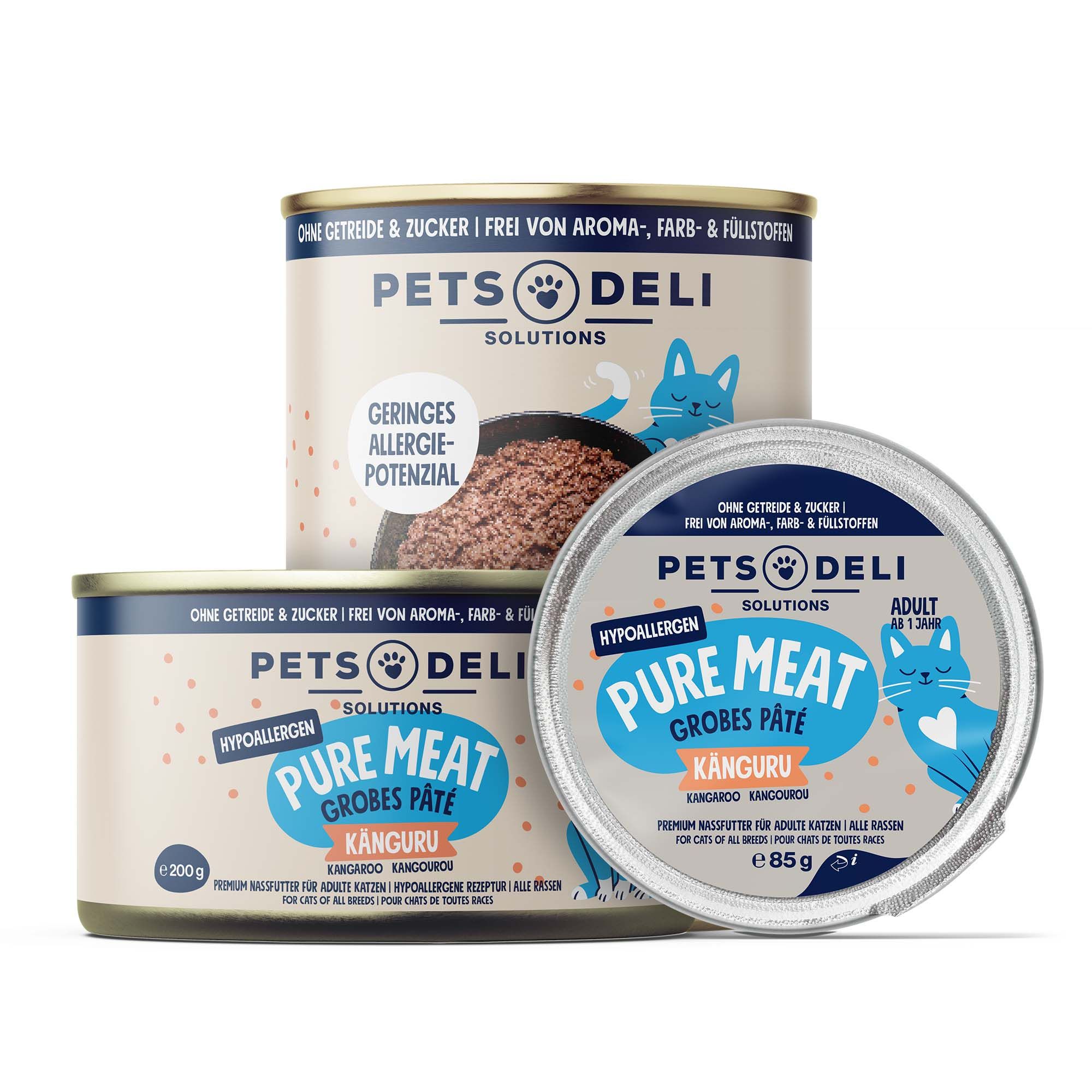 Nassfutter Hypocare Pure Meat Känguru für Katzen