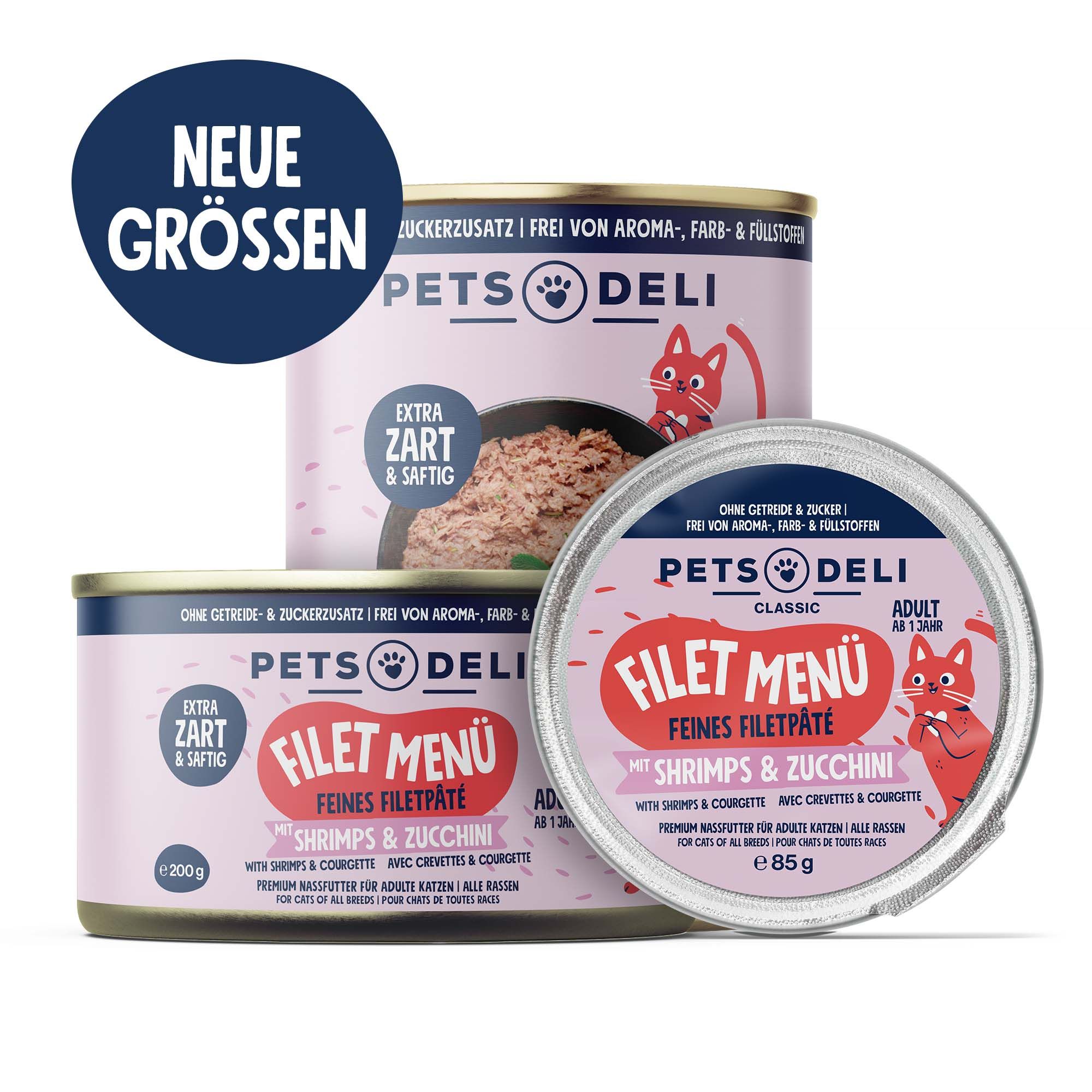 Nassfutter Filet Menü Huhn mit Shrimps für Katzen