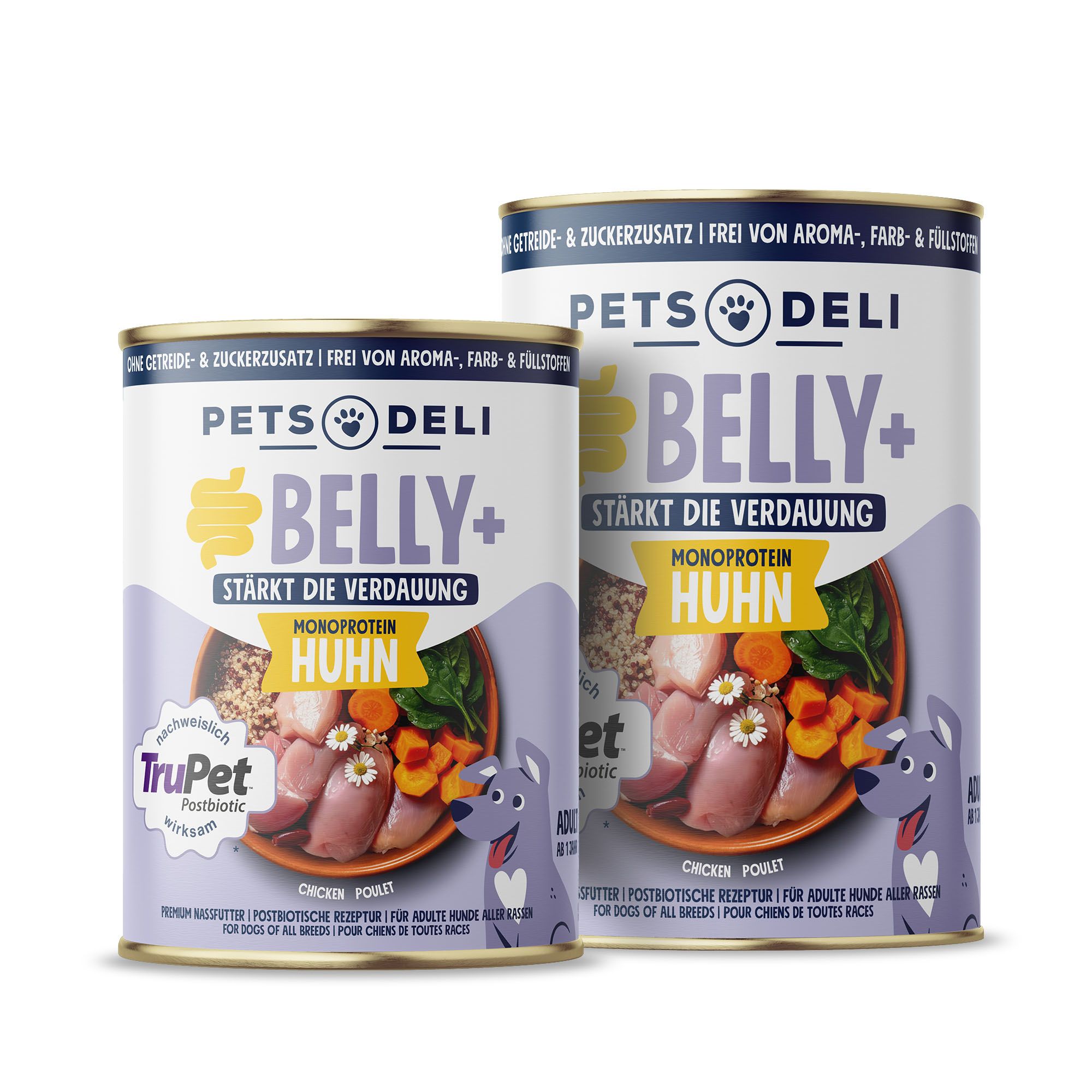 Nassfutter Belly+ Huhn für Hunde