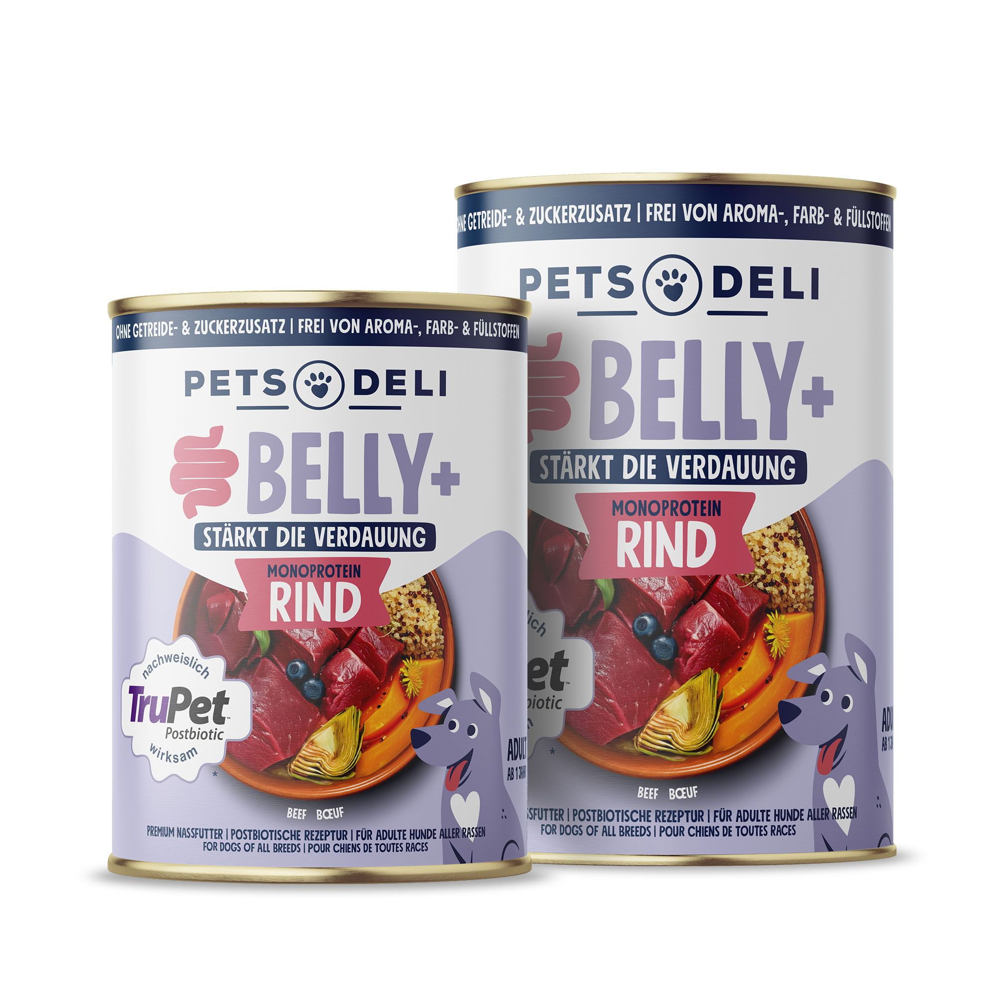 Nassfutter Belly+ Rind für Hunde